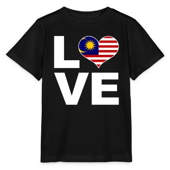 Ich liebe Malaysia Herz Flagge Malaysia - Stanley/Stella Kinder T-Shirt MINI CREATOR  - Schwarz - Vorne - Mikhail (115cm)