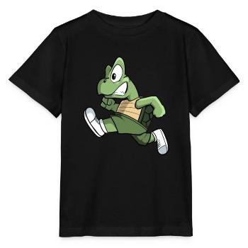 Sport Schildkröte rennt - Stanley/Stella Kinder T-Shirt MINI CREATOR  - Schwarz - Vorne - Mikhail (115cm)
