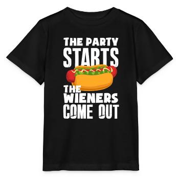 Hot Dog Hot Dogs Liebhaber Geschenk - Stanley/Stella Kinder T-Shirt MINI CREATOR  - Schwarz - Vorne - Mikhail (115cm)
