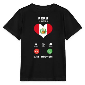 Le Pérou appelle le Pérou Heart Souvenir - T-shirt bio MINI CREATOR Stanley/Stella Enfant - noir - Devant - Mikhail (115cm)