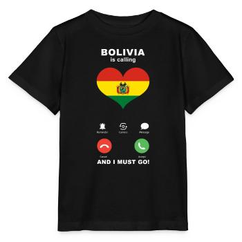 Bolivia is calling Bolivia Heart Souvenir - Stanley/Stella MINI CREATOR Kids’ T-Shirt - black - Front - Mikhail (115cm)