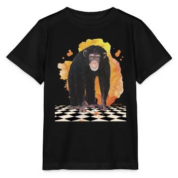 Chimpanzee - Stanley/Stella MINI CREATOR Kids’ T-Shirt - black - Front - Mikhail (115cm)
