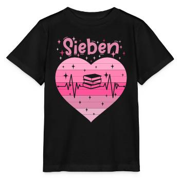 7. Geburtstag Lesen Bücher Buch Mädchen Tochter - Stanley/Stella Kinder T-Shirt MINI CREATOR  - Schwarz - Vorne - Mikhail (115cm)
