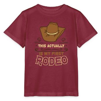 Rodeo Bull Riding Livestock Show Bovins fermiers - T-shirt bio MINI CREATOR Stanley/Stella Enfant - bordeaux - Devant - Kain (125cm)