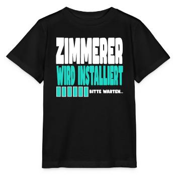 Zimmerer wird installiert - Stanley/Stella Kinder T-Shirt MINI CREATOR  - Schwarz - Vorne - Mikhail (115cm)