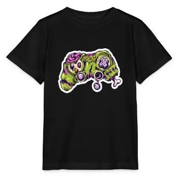 Zombie Joystick Controller Gamer - T-shirt bio MINI CREATOR Stanley/Stella Enfant - noir - Devant - Mikhail (115cm)