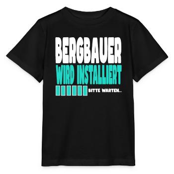 Bergbauer wird installiert - Stanley/Stella Kinder T-Shirt MINI CREATOR  - Schwarz - Vorne - Mikhail (115cm)
