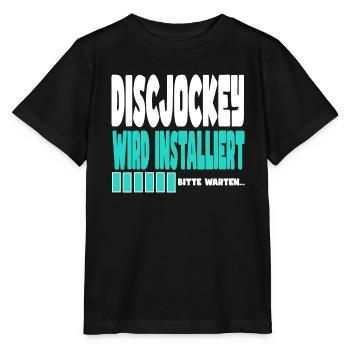 Discjockey wird installiert - Stanley/Stella Kinder T-Shirt MINI CREATOR  - Schwarz - Vorne - Mikhail (115cm)