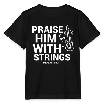 Praise him with faiten funny bass guitarist - Stanley/Stella MINI CREATOR Kids’ T-Shirt - black - Front - Mikhail (115cm)