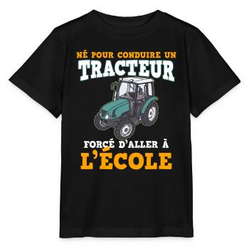 Tracteur Petit Garçon Idée Cadeau Enfant - T-shirt bio MINI CREATOR Stanley/Stella Enfant - noir - Devant - Mikhail (115cm)