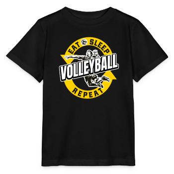 Volleyball player Volleyball player Eat Sleep Volleyball - Stanley/Stella MINI CREATOR Kids’ T-Shirt - black - Front - Mikhail (115cm)