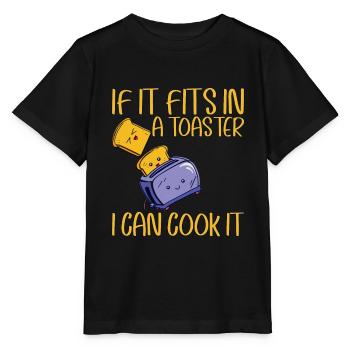 If It Fits In A Toaster, I Can Cook It - Stanley/Stella MINI CREATOR Kids’ T-Shirt - black - Front - Mikhail (115cm)