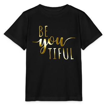 Beyoutiful Be You Tiful Mindfulness Yoga Beautiful - Stanley/Stella MINI CREATOR Kids’ T-Shirt - black - Front - Mikhail (115cm)
