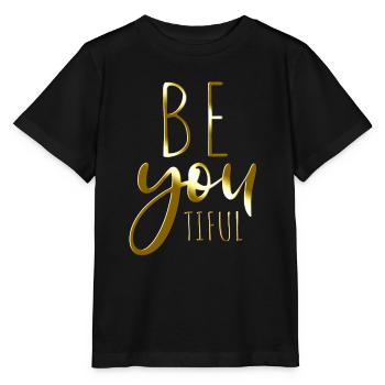 Beyoutiful Be You Tiful Mindfulness Yoga Beautiful - Stanley/Stella MINI CREATOR Kids’ T-Shirt - black - Front - Mikhail (115cm)