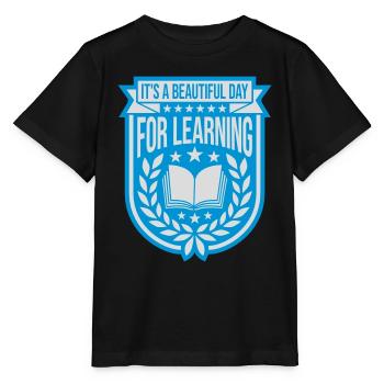 beautiful day for learning - Stanley/Stella MINI CREATOR Kids’ T-Shirt - black - Front - Mikhail (115cm)