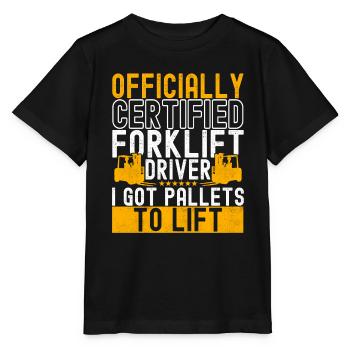 Chariot élévateur Conducteur de chariot élévateur - T-shirt bio MINI CREATOR Stanley/Stella Enfant - noir - Devant - Mikhail (115cm)