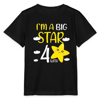4 Year Old Birthday Girl Gift at A Big Star - Stanley/Stella MINI CREATOR Kids’ T-Shirt - black - Front - Mikhail (115cm)