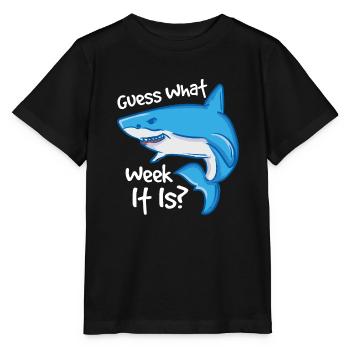 Guess what week it is hammerhead shark - Stanley/Stella MINI CREATOR Kids’ T-Shirt - black - Front - Mikhail (115cm)