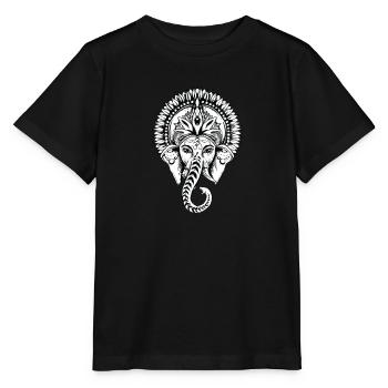 Ganesha I Hindouisme Bouddhisme Motif pour - T-shirt bio MINI CREATOR Stanley/Stella Enfant - noir - Devant - Mikhail (115cm)
