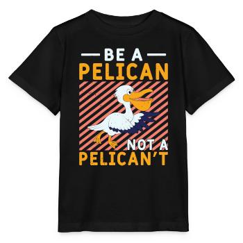 Pelikan Pelikane Vögel Wasservogel - Stanley/Stella Kinder T-Shirt MINI CREATOR  - Schwarz - Vorne - Mikhail (115cm)