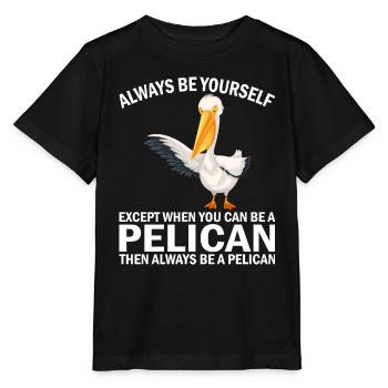 Pelikan Pelikane Vögel Wasservogel - Stanley/Stella Kinder T-Shirt MINI CREATOR  - Schwarz - Vorne - Mikhail (115cm)
