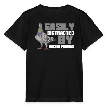Easily Distracted By Pigeon Racing - Stanley/Stella MINI CREATOR Kids’ T-Shirt - black - Front - Mikhail (115cm)