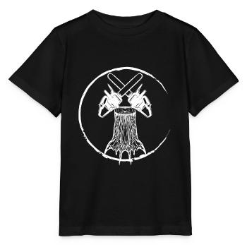 Chainsaw Axe Forester Lumberjack Saw Chain - Stanley/Stella MINI CREATOR Kids’ T-Shirt - black - Front - Mikhail (115cm)