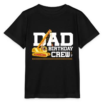 Papa Birthday Crew Construction Theme - Stanley/Stella MINI CREATOR Kids’ T-Shirt - black - Front - Mikhail (115cm)