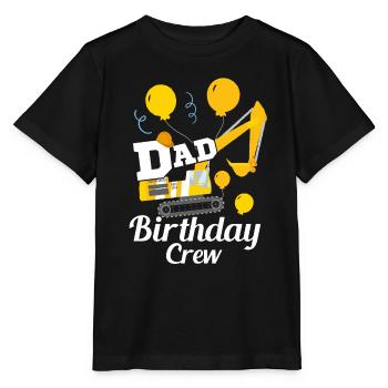 Papa Birthday Crew Construction Theme - Stanley/Stella MINI CREATOR Kids’ T-Shirt - black - Front - Mikhail (115cm)
