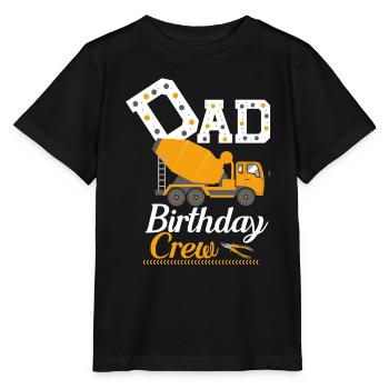 Papa Birthday Crew Construction Theme - Stanley/Stella MINI CREATOR Kids’ T-Shirt - black - Front - Mikhail (115cm)