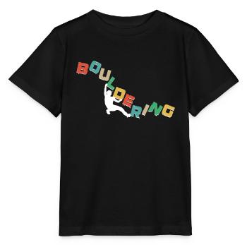 Bouldern, Klettern Freiklettern Kletterhalle - Stanley/Stella Kinder T-Shirt MINI CREATOR  - Schwarz - Vorne - Mikhail (115cm)