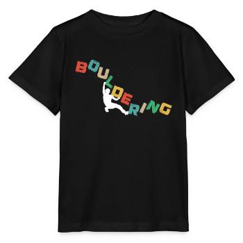Bouldern, Klettern Freiklettern Kletterhalle - Stanley/Stella Kinder T-Shirt MINI CREATOR  - Schwarz - Vorne - Mikhail (115cm)