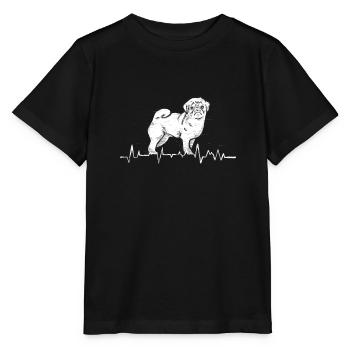 Herzschlag Pulsschlag Hund - Stanley/Stella Kinder T-Shirt MINI CREATOR  - Schwarz - Vorne - Mikhail (115cm)