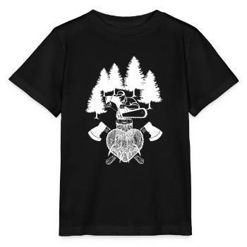 Tronçonneuse Axe Forester Bûcheron Scie Chaîne - T-shirt bio MINI CREATOR Stanley/Stella Enfant - noir - Devant - Mikhail (115cm)