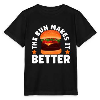 Burger Restauration rapide - T-shirt bio MINI CREATOR Stanley/Stella Enfant - noir - Devant - Mikhail (115cm)
