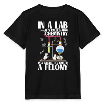 Chimiste chimiste - T-shirt bio MINI CREATOR Stanley/Stella Enfant - noir - Devant - Mikhail (115cm)