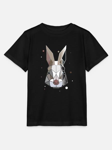 Kaninchen Polygon Kunst Tier Geometrie - Stanley/Stella Kinder T-Shirt MINI CREATOR - Schwarz