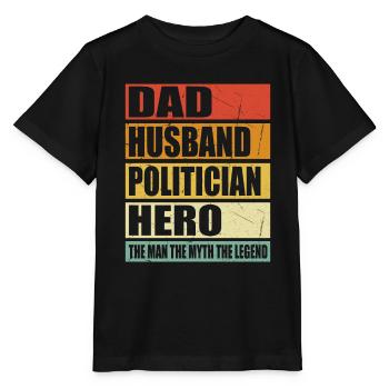 Father Husband Politician Hero - Stanley/Stella MINI CREATOR Kids’ T-Shirt - black - Front - Mikhail (115cm)
