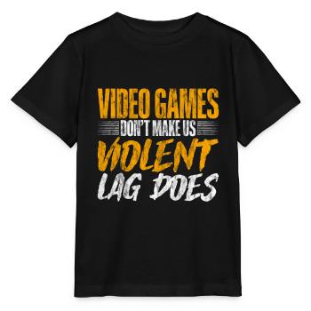 Les jeux vidéo ne nous rendent pas violents, le décalage fait 4 - T-shirt bio MINI CREATOR Stanley/Stella Enfant - noir - Devant - Mikhail (115cm)