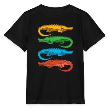 Alligator Alligatoren Krokodil Krokodile - Stanley/Stella Kinder T-Shirt MINI CREATOR  - Schwarz - Vorne - Mikhail (115cm)