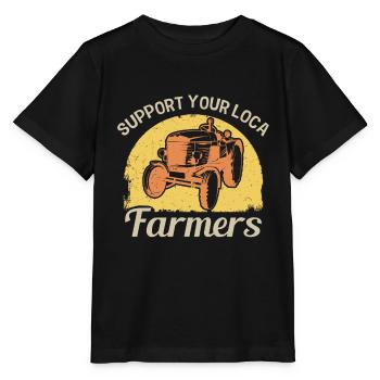 Soutenir les agriculteurs locaux qui - T-shirt bio MINI CREATOR Stanley/Stella Enfant - noir - Devant - Mikhail (115cm)