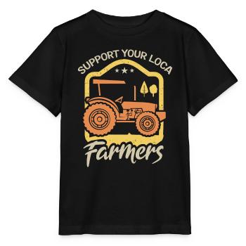 Soutenir les agriculteurs locaux qui - T-shirt bio MINI CREATOR Stanley/Stella Enfant - noir - Devant - Mikhail (115cm)