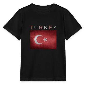 Turkey Flag Istanbul Ankara - Stanley/Stella MINI CREATOR Kids’ T-Shirt - black - Front - Mikhail (115cm)