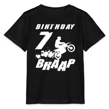 Seven 7yr 7th Motocross Birthday Boy 7 Years Old - Stanley/Stella Kinder T-Shirt MINI CREATOR  - Schwarz - Vorne - Mikhail (115cm)