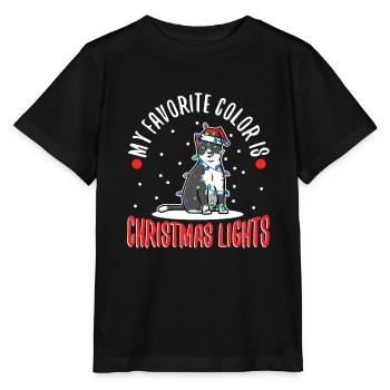 Ma couleur préférée est les lumières de Noël - T-shirt bio MINI CREATOR Stanley/Stella Enfant - noir - Devant - Mikhail (115cm)