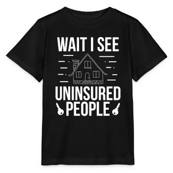 Insurance Broker Wait see uninsured People Agent - Stanley/Stella MINI CREATOR Kids’ T-Shirt - black - Front - Mikhail (115cm)