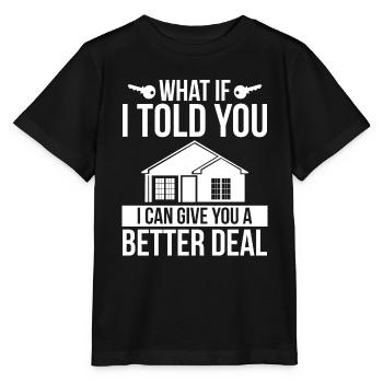 Insurance Agent Give you better Deal House Broker - Stanley/Stella MINI CREATOR Kids’ T-Shirt - black - Front - Mikhail (115cm)