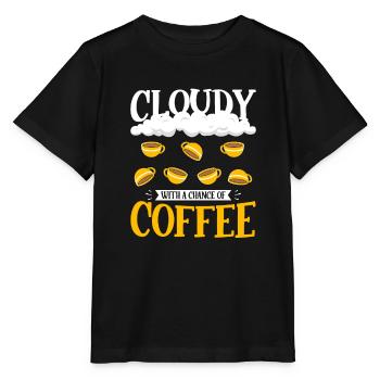 Cloudy with a chance for coffee design - Stanley/Stella MINI CREATOR Kids’ T-Shirt - black - Front - Mikhail (115cm)