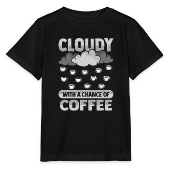 Cloudy with a chance for coffee design - Stanley/Stella MINI CREATOR Kids’ T-Shirt - black - Front - Mikhail (115cm)