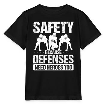 Safeties Player Man to Man Coverage Zone Defense - Stanley/Stella Kinder T-Shirt MINI CREATOR  - Schwarz - Vorne - Mikhail (115cm)